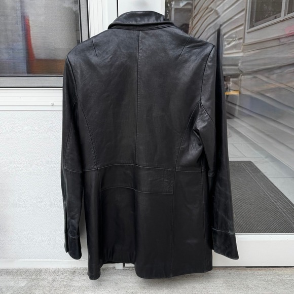 Women's Banana Republic Black Leather Jacket, Size Medium - Great Condition! - Picture 3 of 9